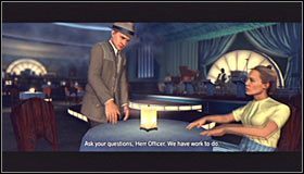 Gra wyświetli w tym miejscu scenkę przerywnikową z udziałem Elsy Lichtmann oraz innych obecnych w pomieszczeniu muzyków #1 - Case 16 - Manifest Destiny (1) | Główne śledztwa w LA Noire - L.A. Noire - poradnik do gry