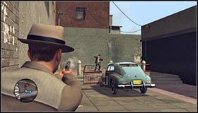 Szybko podbiegnij do ściany jednego z pobliskich budynków #1 - Case 16 - Manifest Destiny (3) | Główne śledztwa w LA Noire - L.A. Noire - poradnik do gry