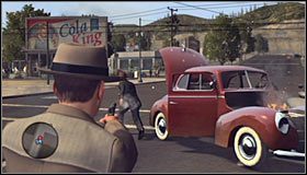 Niezależnie od tego w jakich okolicznościach pojazd bandytów został zatrzymany, będziesz musiał pokonać ich w bezpośredniej walce, a nie dokonywać standardowego aresztowania - Case 16 - Manifest Destiny (3) | Główne śledztwa w LA Noire - L.A. Noire - poradnik do gry