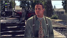 W sumie będziesz musiał zadać mężczyźnie dwa pytania i zacznij od Travel competition (Podróż w ramach wygranej) #1 - Case 17 - The Gas Man (1) | Główne śledztwa w LA Noire - L.A. Noire - poradnik do gry