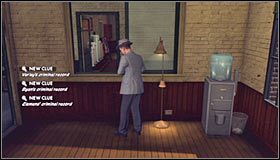 Odejdź od stołu i podejdź do telefonu #1 w celu przekazania wszystkich nazwisk do centrali i zbadania przeszłości kryminalnej instalatorów - Case 17 - The Gas Man (2) | Główne śledztwa w LA Noire - L.A. Noire - poradnik do gry