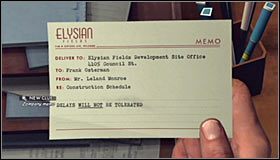 Zacznij od zbadania lewego przedmiotu leżącego na biurku, a okaże się, że jest to nakaz wyburzenia wszystkich budynków zlokalizowanych w pobliżu miejsca wypadku Lou #1 - Case 19 - House of Sticks (1) | Główne śledztwa w LA Noire - L.A. Noire - poradnik do gry