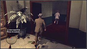 Po dotarciu na miejsce gra automatycznie wyświetli scenkę przerywnikową, z której dowiesz, że ma miejsce napad na hotel #1 - Shoo-Shoo Bandits; Hotel Bandits | Przestępstwa w LA Noire - L.A. Noire - poradnik do gry