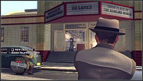 Po dotarciu na miejsce gra automatycznie wyświetli scenkę przerywnikową, w trakcie której będziesz świadkiem napadu na kręgielnię, za zorganizowanie którego odpowiedzialnych jest kilku uzbrojonych mężczyzn #1 - Killer Bandits; Bowling Lane Robbery | Przestępstwa w LA Noire - L.A. Noire - poradnik do gry