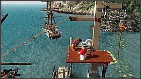 Wskakujemy na platformę i z niej na linę - Port Royale - opis przejścia | Klątwa Czarnej Perły | LEGO Piraci z Karaibów - LEGO Piraci z Karaibów - poradnik do gry