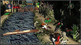 Przepływamy psem na prawy brzeg i szukamy przedmiotów zakopanych w ziemi - Pelegosto - opis przejścia | Skrzynia umarlaka | LEGO Piraci z Karaibów - LEGO Piraci z Karaibów - poradnik do gry