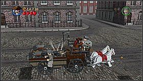 W końcu dostaniemy się do pierwszego powozu - tutaj naprawiamy Gibbsem mechanizm - Serce Londynu - opis przejścia | Na nieznanych wodach | LEGO Piraci z Karaibów - LEGO Piraci z Karaibów - poradnik do gry