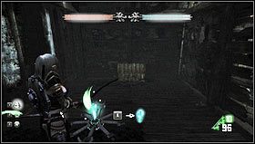 Tuż pod pozycją snajpera znajduje się kolejny szyld [1], pozbycie się liny go podtrzymującej odsłoni ładunki wybuchowe - Rozdział 1- Miasto Dyfed (sekcje 1.3-1.6) | Opis przejścia Hunted Kuźnia Demona - Hunted: Kuźnia Demona - poradnik do gry