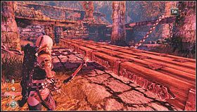 Po przejściu przez wrota trafimy do dużego pomieszczenia z fontannami [1], znajdziemy w nim portal serafiny, kamień zmiany bohatera oraz kompletny kryształ - Rozdział 3- Puszcza Govad (sekcje 3.4-3.6) | Opis przejścia Hunted Kuźnia Demona - Hunted: Kuźnia Demona - poradnik do gry