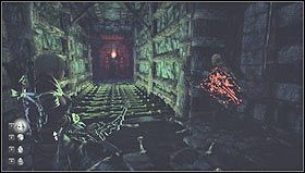 Dojdziemy do dołu z palami, aby przez niego przejść należy rozpalić światło na końcu tunelu - Rozdział 3- Puszcza Govad (sekcje 3.4-3.6) | Opis przejścia Hunted Kuźnia Demona - Hunted: Kuźnia Demona - poradnik do gry