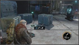 Przebiegamy korytarzem, aż dotrzemy do schodów i maszyny z ulepszeniami - Jaskinie lodowe | Opis przejścia Red Faction Armageddon - Red Faction: Armageddon - poradnik do gry