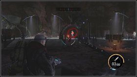 Gdy wagonik się zatrzyma trzeba zestrzelić generator znajdujący się nad ścigającym nas robotem - Maruder i walka z Halem | Opis przejścia Red Faction Armageddon - Red Faction: Armageddon - poradnik do gry