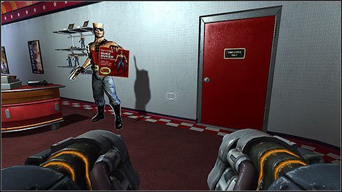 W pomieszczeniu dla pracowników znajdziesz cygaro, którego zapalenie doda Ci punkt Ego - 12.1. Duke Burger (1) | Kampania w Duke Nukem Forever - Duke Nukem Forever - poradnik do gry