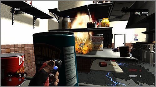 W końcu jedna z najwyższych półek przechyli się, sugerując Ci trasę w dół - 12.2. Duke Burger (2) | Kampania w Duke Nukem Forever - Duke Nukem Forever - poradnik do gry