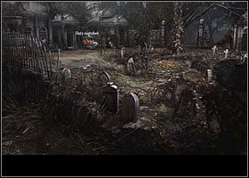 Teraz skieruj się w lewo, do starszej, zaniedbanej części cmentarza - Grób mojego ojca (2) | Rozdział 2 | Black Mirror III - Black Mirror III - poradnik do gry