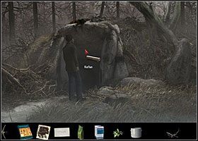 Zbierz leżące przed nim po lewej suche gałązki, po czym zabezpiecz wejście folią, by potrzebne Adrianowi do uzyskania wizji opary nie wydostawały się na zewnątrz - Gdzie jesteś, Mordred? | Rozdział 4 | Black Mirror III - Black Mirror III - poradnik do gry