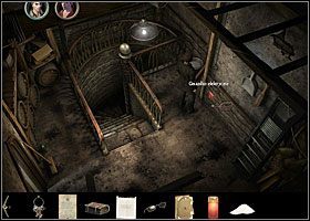 W tym celu wróć na górę, skąd zabierz wiszący na ścianie po prawej przedłużacz - Pompa w piwnicy | Rozdział 6 | Black Mirror III - Black Mirror III - poradnik do gry