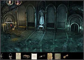 Z lewej strony sali w katakumbach znajdują się kamienne drzwi z sześcioma zamkami - Katakumby | Rozdział 6 | Black Mirror III - Black Mirror III - poradnik do gry