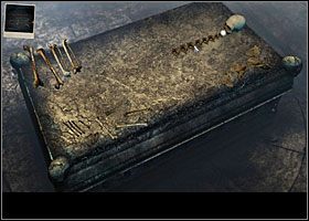 Zacznij od kręgosłupa (1), który przeciągnij do głowy - Układanie szkieletu | Rozdział 6 | Black Mirror III - Black Mirror III - poradnik do gry