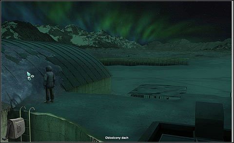 Tam przekonasz się, że jego część po lewej jest bardzo oblodzona - Wróć do budynku | Noc 4 | Alpha Polaris - Alpha Polaris - opis przejścia - poradnik do gry