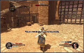 Po uczynieniu tego zmień bohatera (drugiemu wydaj rozkaz dołączenia do bitwy) i zacznij wspomagać sojuszników w walce z saracenami [1] - Misja 13 - Pustynna osada | Opis przejścia The First Templar - The First Templar - poradnik do gry