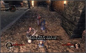 Odwróć się i rusz kolejną wajchą [1], dzięki czemu będziesz mógł dojść bezpośrednio na plac na dole, gdzie rozpraw się z przeciwnikami [2] - Misja 20 - Sanktuarium (1) | Opis przejścia The First Templar - The First Templar - poradnik do gry