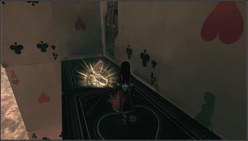 4 - Least Wing - podczas zjazdu lewą odnogą zjeżdżalni, na bramie - Rozdział 4 - Queensland (01-09) | Bottles - butelki | Alice Madness Returns - Alice: Madness Returns - poradnik do gry