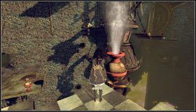 Wskakujemy na podwyższenie za pomocą pary i zbieramy butelkę - Hatters Gate | Rozdział 1 - Hatters Domain | Alice Madness Returns - Alice: Madness Returns - poradnik do gry