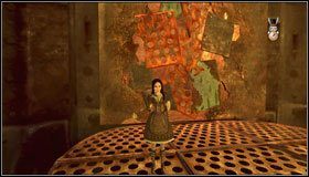 Strzelamy w przełącznik znajdujący się na głównej kolumnie i skaczemy w górę dzięki unoszącej parze - Smelling & Regurgitating (1) | Rozdział 1 - Hatters Domain - Alice: Madness Returns - poradnik do gry