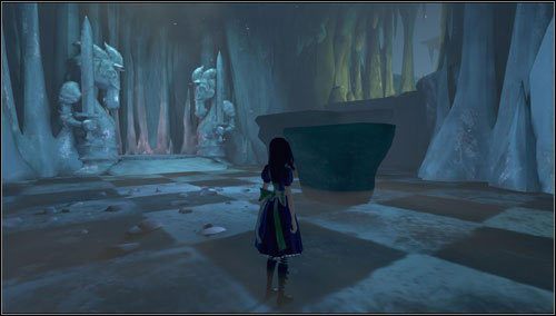 Wyskakujemy na górę po soplach lodu, które spadły z sufitu - Tundraful | Rozdział 2 - Deluded Depths | Alice Madness Returns - Alice: Madness Returns - poradnik do gry
