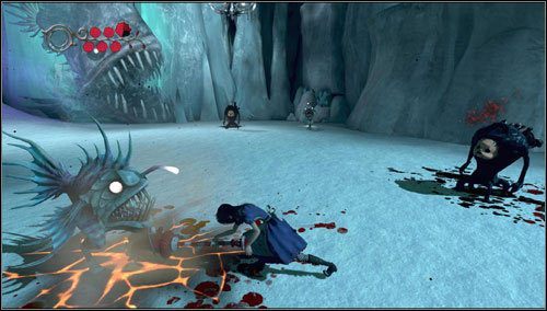 Na planszy spotykamy kolejne osobniki rodzajów Ice Snark i Insidious Ruin do pokonania - Tundraful | Rozdział 2 - Deluded Depths | Alice Madness Returns - Alice: Madness Returns - poradnik do gry