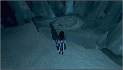 Wracamy do poprzedniej planszy i likwidujemy lodową przeszkodę na podłożu - Tundraful | Rozdział 2 - Deluded Depths | Alice Madness Returns - Alice: Madness Returns - poradnik do gry