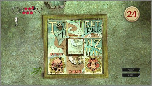 Przed nami teraz zadanie ułożenia plakatu reklamującego przedstawienie - Oyster Garden- Beds Available (2) | Rozdział 2 - Deluded Depths - Alice: Madness Returns - poradnik do gry