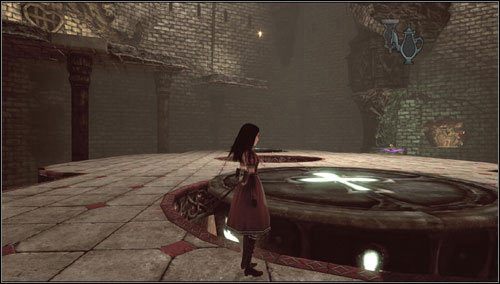 Wychodzimy na górną półkę, korzystając z mechanizmu poruszania się obu platform - Waste Wing Part 2 | Rozdział 4 - Queensland | Alice Madness Returns - Alice: Madness Returns - poradnik do gry