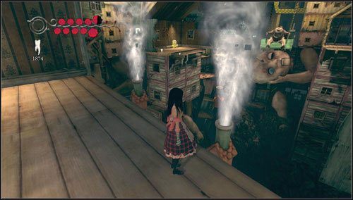 Dzięki parze przedostajemy się do kolejnego pokoiku - Frogs Way (3) | Rozdział 5 - Dollhouse | Alice Madness Returns - Alice: Madness Returns - poradnik do gry