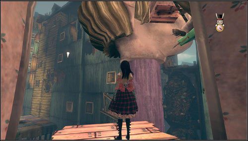 Wchodzimy do środka głowy i czekamy, aż wróci ona na swoje miejsce - Fort Resistance Delivered | Rozdział 5 - Dollhouse | Alice Madness Returns - Alice: Madness Returns - poradnik do gry