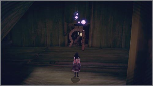 Po prawej, obok zielonej deski wiodącej w górę, znajdujemy mysią dziurkę - Fort Resistance Delivered | Rozdział 5 - Dollhouse | Alice Madness Returns - Alice: Madness Returns - poradnik do gry
