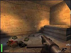Gdy przejdziemy dalej, dotrzemy do pomieszczenia z paleniskiem i czterema kryptami w ścianach - Mission 2: Part 2 | Solucja Return to Castle Wolfenstein - Return to Castle Wolfenstein - poradnik do gry