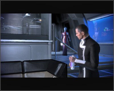 W trakcie rozmowy z Liarą warto zaprosić ją na Normandię (powyższy screen) - Kryjówka - Inne - Mass Effect 2: Lair of the Shadow Broker - poradnik do gry