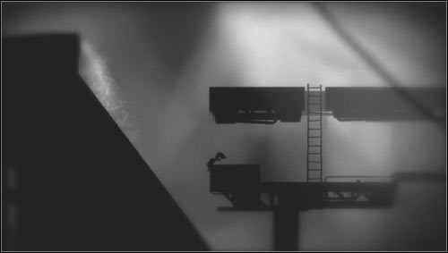 Wkrótce woda zacznie podmywać nam stopy, zeskakujemy wtedy na strome zbocze i wskakujemy na drugą wysuniętą półkę [1] - Rozdział 17 | Opis przejścia Limbo - Limbo - poradnik do gry