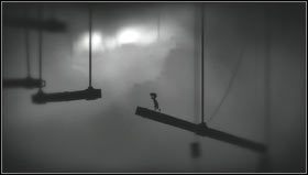 Dalej wskoczymy na belkę działającą jak równoważnia [1], biegając od jej lewej krawędzi do prawej rozbujamy ją jak najmocniej - Rozdział 22 | Opis przejścia Limbo - Limbo - poradnik do gry