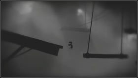 Aby przeskoczyć nad kolejną przepaścią musimy złapać za wyższą platformę i przeciągnąć ją jak najdalej w prawo [1] - Rozdział 22 | Opis przejścia Limbo - Limbo - poradnik do gry