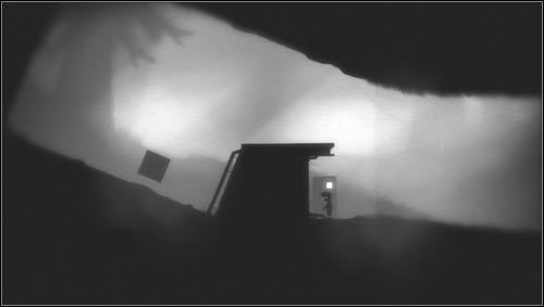 Poruszając się w lewo dojdziemy do przycisku, za pomocą którego możemy podnosić i opuszczać niedostępną dla nas skrzynię [1] - Rozdział 33 | Opis przejścia Limbo - Limbo - poradnik do gry