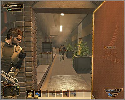 Otwórz drzwi i ostrzelaj przebywających na korytarzu wrogów - (3) Wariant agresywny - Dotarcie do windy | Deus Ex Bunt Ludzkości - Deus Ex: Bunt Ludzkości - Directors Cut - poradnik do gry