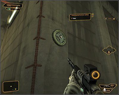 W sąsiednim korytarzu znajduje się kilka min, które reagują na ruch - (2) Wyłączenie anteny | Deus Ex Bunt Ludzkości - Deus Ex: Bunt Ludzkości - Directors Cut - poradnik do gry
