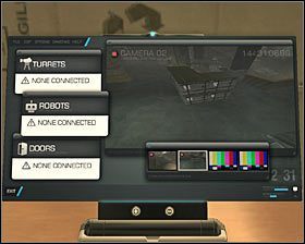 Po zabezpieczeniu obszaru wokół pomieszczenia kontrolnego dobrze byłoby wejść w interakcję z terminalem komputerowym #1 - (2) Dotarcie do pierwszej windy | Deus Ex Bunt Ludzkości - Deus Ex: Bunt Ludzkości - Directors Cut - poradnik do gry