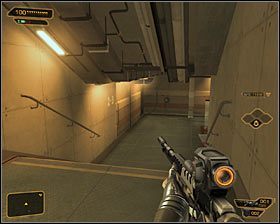 Po znalezieniu się w pomieszczeniu kontrolnym skieruj się do wschodnich drzwi #1 - (3) Wariant pokojowy - Przeprawa przez pierwszą część obozu | Bunt Ludzkości - Deus Ex: Bunt Ludzkości - Directors Cut - poradnik do gry