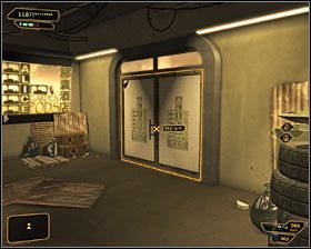 Wejście do hotelu znajduje się na drugim poziomie i żeby tam dotrzeć musisz najpierw przejść po niewielkim mostku #1 - (8) Odnalezienie van Bruggena | Deus Ex Bunt Ludzkości - Deus Ex: Bunt Ludzkości - Directors Cut - poradnik do gry