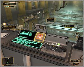 Powróć teraz do pomieszczenia z dwoma naukowcami i wejdź w interakcję z centralnym terminalem komputerowym #1 - (4) Wariant pokojowy - Przeprawa przez salę kriosterylizacji | Bunt Ludzkości - Deus Ex: Bunt Ludzkości - Directors Cut - poradnik do gry