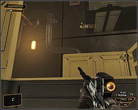 Po skorzystaniu z nowo odblokowanego przejścia odwróć się i wskocz na wyższą półkę #1 - (6) Dotarcie do drugiej windy | Deus Ex Bunt Ludzkości - Deus Ex: Bunt Ludzkości - Directors Cut - poradnik do gry